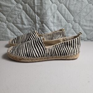 Sam Edelman Black and White Striped Flats